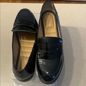 Kelly & Katie Glossy Black Loafers